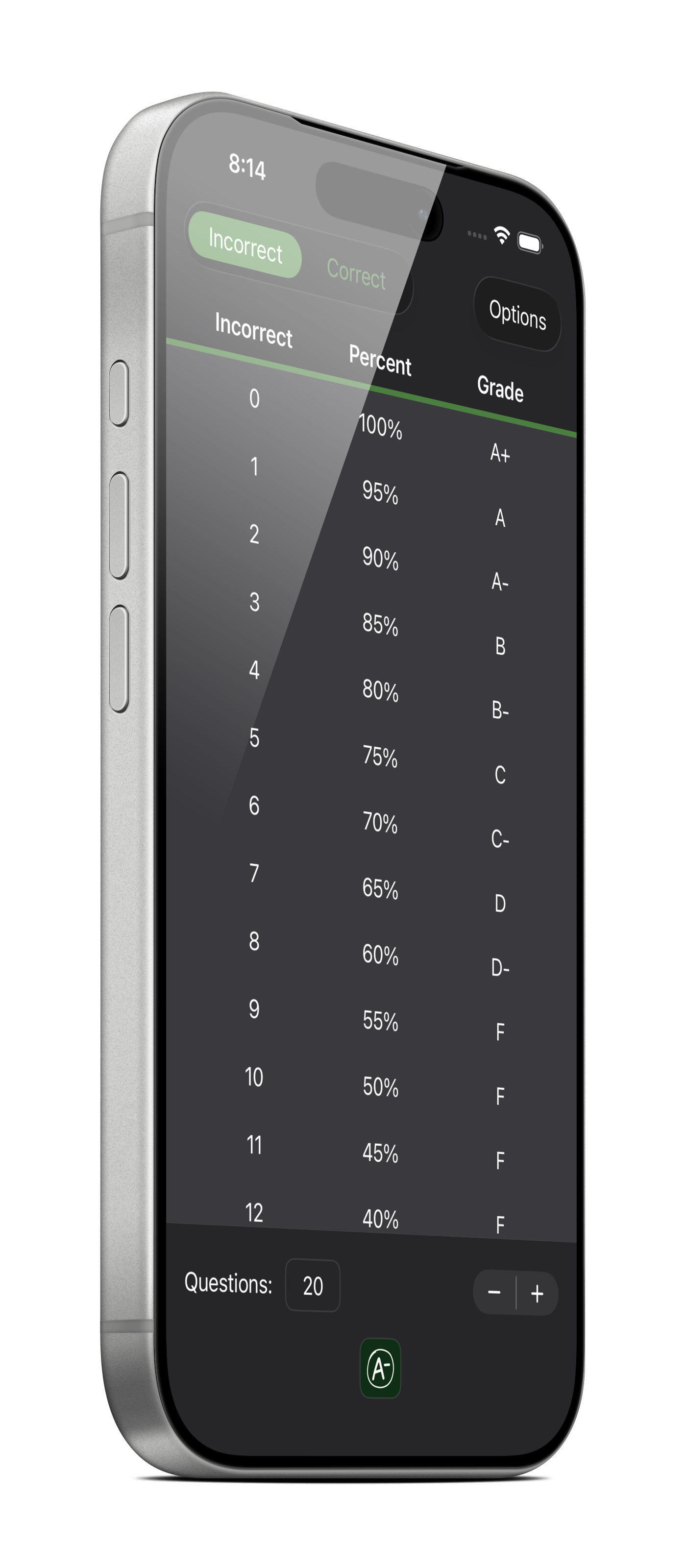 Grade Aid - — main screen